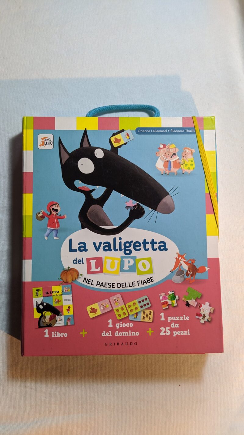 La valigetta di Lupo
Libro Il lupo che entrava nelle fiabe+puzzle+domino