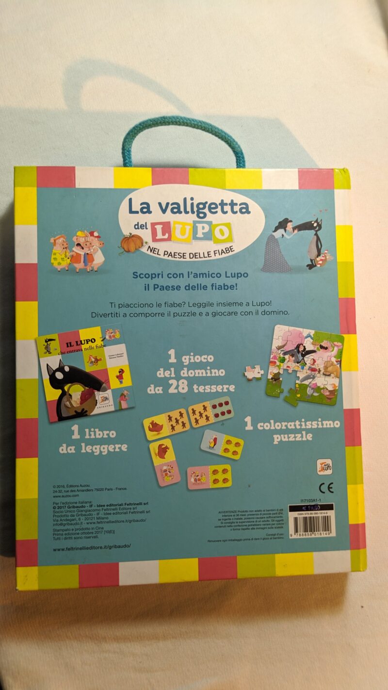 La valigetta di Lupo
Libro Il lupo che entrava nelle fiabe+puzzle+domino